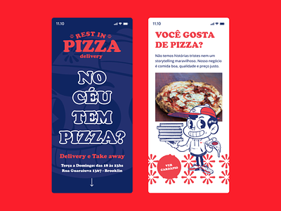 Rest in Pizza Mobile brand design illustration interface interface design layout mobile ui ui ux web webdesign