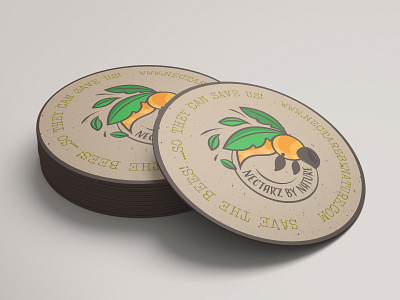Save The Bees Coaster!.. 😇 bee logo branding design nature