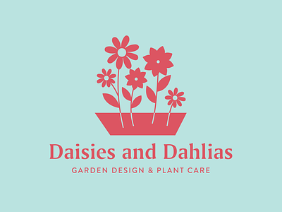 Daisies and Dahlias - logo - floral design - florist branding dahlia daisies flower flowers flowershop garden gardendesign gardener gardens gardenscapes logo logodesign planter plants