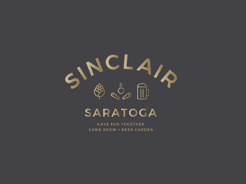 Sinclair Saratoga Logo identity beer gold icons logo branding