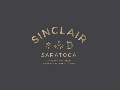 Sinclair Saratoga Logo beer branding gold icons identity logo