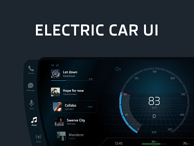 Electric Car UI car interface car ui graphic design interface ux design ux ui