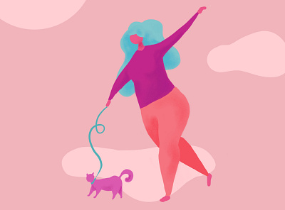 Walking the Cat character digital illustration illustration procreate