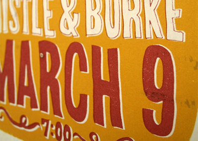 Thistle & Burke Poster hand done type silkscreen texture