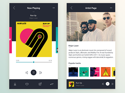 Music Player UI app design application graphic design graphical user interface ui design user experience user interface design ux design ux mobile design web design