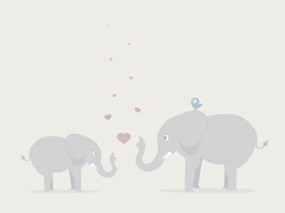 Elephants ai animals baby drawing elephants flat hearts illustration illustrator pastel