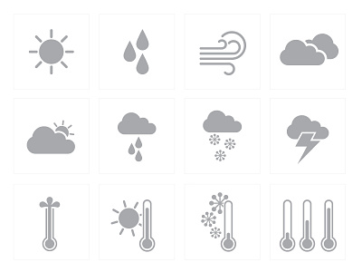 Icon Weather Sets icons temperature weather