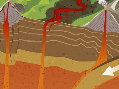 Volcanoes Vector Detail illustration swatches vector volcano