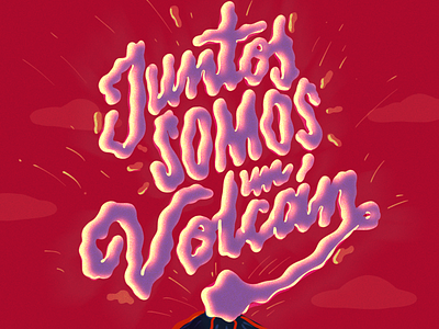 Juntos somos un volcán cover illustration illustrator lettering nicaragua type