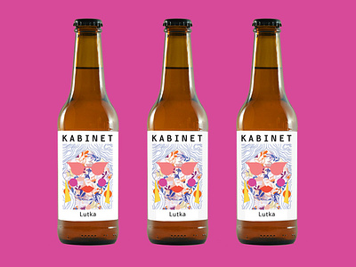 Label illustration for Kabinet's Brewery new beer abstract beer beer label beer label design brewery craft beer design face female flowers graphic design illustration label design milica golubovic packaging retro woman
