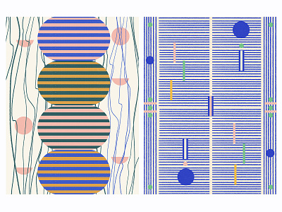 Abstract illos abstract abstraction blue design form geometric geometry illustration milica golubovic pattern retro shapes stripes sun tapestry vase