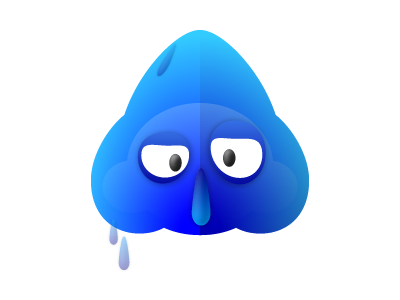 Mr Blue bigeye cartoon character cloud color design emotion rain toon vector