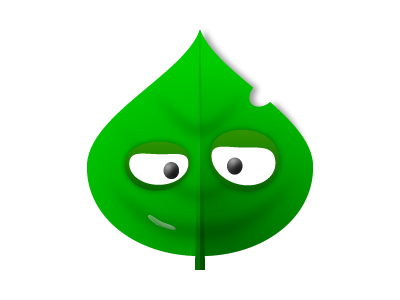 Mr Green bigeye cartoon character color design emotion green leaf toon vector