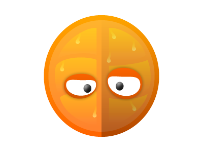 Mr Orange bigeye cartoon color emotion orange tangarine toon vector character design