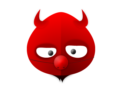 Mr Red bigeye cartoon character design color devil emotion toon vector red
