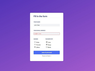 Fill in the form css3 form gradient guidelines mini tiny validation