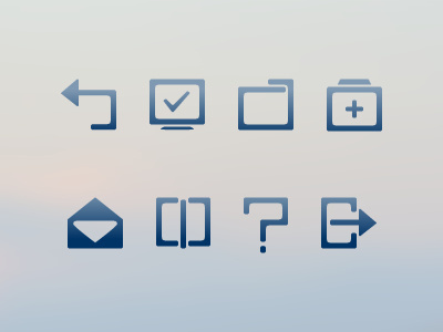 Some flat styled icons back book exit flat folder icon mail monitor style suitcase