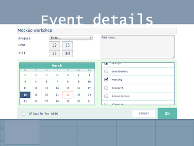 modal block thingy big block calendar cancel categories details event form interface metro mockup modal modalblock ok popup simple style thingy title