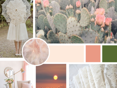 A Graceful Touch Moodboard design graceful lace moodboard pastel sunset