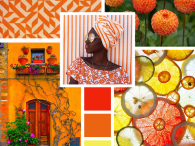 Citrus Burst Moodboard bright colorful colorpalette design moodboard orange patterns yellow