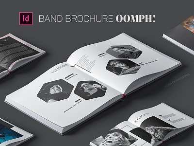 Band Brochure OOMPH! adobe indesign adobe photoshop booklet brochure catalog design layout magazine music oomph!