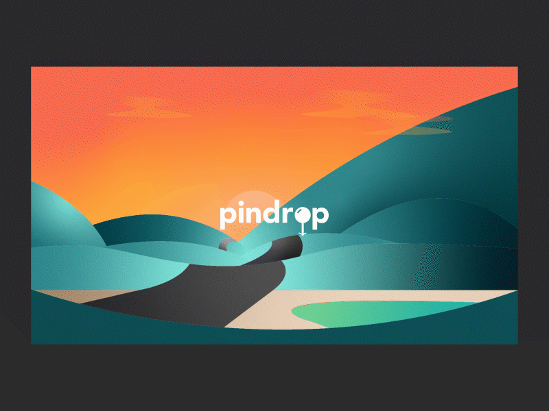 Pindrop adobe animation art direction branding design digital graphics horizon illustration illustrator landscape minimal motion graphic parallax travel ui ux vector web design website