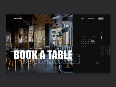 Zero Degrees adobe adobe xd booking design digital graphics interface minimal restaurant ui ux vector web design website