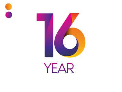 16 year gradient icon mark number