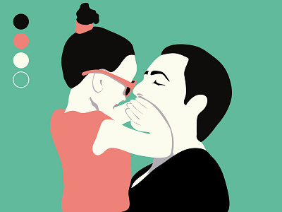 Father and Daughter dribbble ecard ecommerce editorial illustrator landingpage vector website