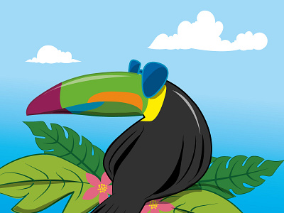 Toucan tropical style illustrator instagram slider ui ux website websites