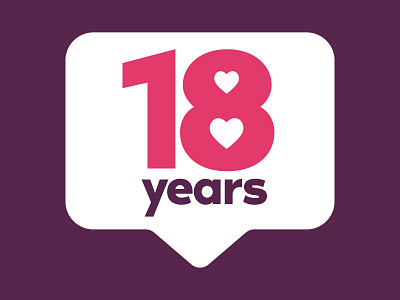 18 years aplication app branding dribbble icon illustrator logo logo design logotype vector