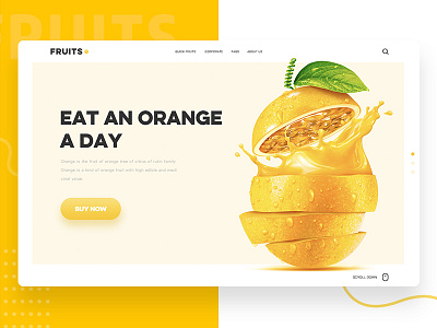 Fruit web page fruits orange ui ux