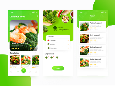 Intelligent group dish page design food app ue ui ux