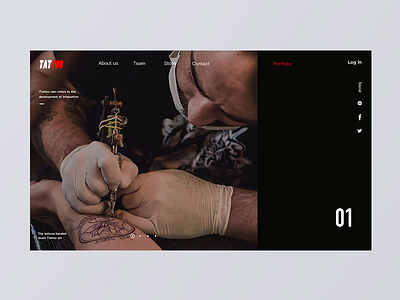 Scroll Animation of Tattoo Website Pictures ui web 纹身 tattoo 设计