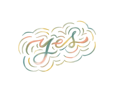 Yes brush calligraphy calligraphy color colorful design hand lettering happy illustration lettering procreate procreate art procreate brush rainbow yes