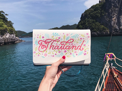 Thailand Travel Lettering adventure analog calligraphy color design drawing hand lettering illustration lettering sketchbook thailand travel