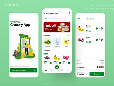 Grocery Mobile App UI Concept concept grocery app ui uidesign
