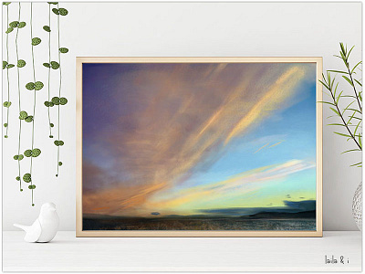 Blue Evening Sky Painting colour colours concept design digital painting illustration inspiration landscape photoshop print sale water