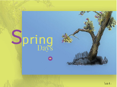 Spring Days cover page design fashion gradient illustration lemon green magazine publishing tree web
