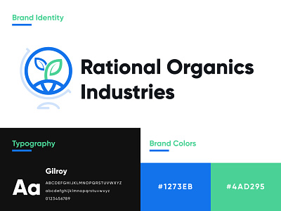 Rational Organics Industries brand branding branding design flat logo logo design typography uiux