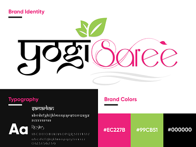 Yogi Saree brand brand design branding design flat graphics icon logo minimal typography uiux