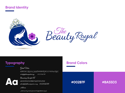 The Beauty Royal beauty beauty logo beauty women brand brand design brand identity branding crown flat flower icon logo royal typography