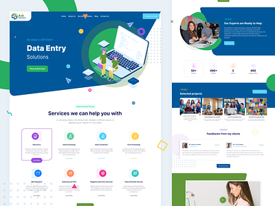 Ask Datatech - Data Entry Solutions agency branding business corporate creative data design flat graphic design home page illustration landing page marketing minimalistic mordern trending typography uiux website