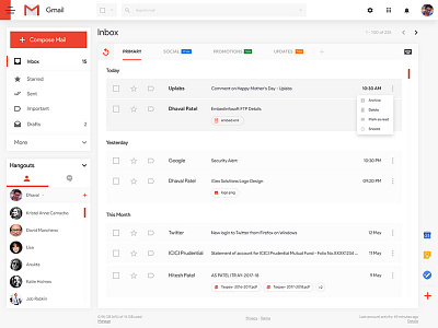 Gmail Web Redesign