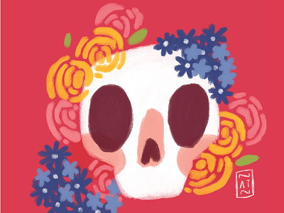 Dia de los muertos artist cute design flowers frida halloween illustration illustration art mexican skull tradition women