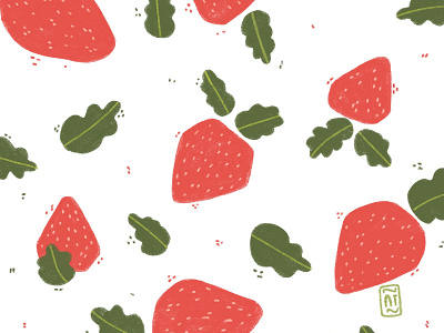 Strawberry gang artist cute fruits greens illustration illustration art pattern pencil procreate strawberry veggies woman