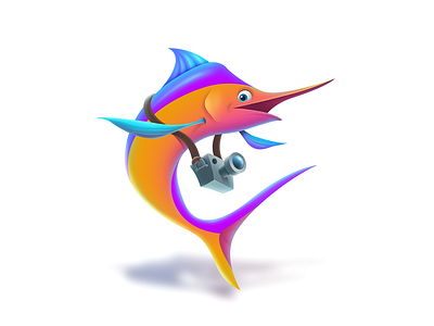 Happy Marlin 2d art art cartoons design game game art graphic illustration