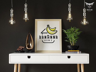 logo banAnna home art banana beauty salon branding design green ann studio home icon identy logo logodesign minimalism