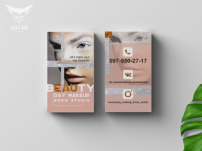 Visit Card art beauty branding design fashion green ann studio identy logo logodesign make up minimalism visit card