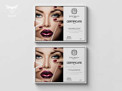 Certificate art beauty branding certificate design fashion green ann studio icon identy logo nails логотип